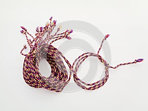 Prusik rope bracelet with white background