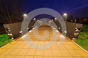 Pruszcz Gdanski at night, Poland