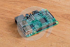 Raspberry Pi 3 Model B. Small single-board computer.