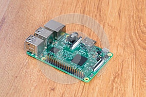 Raspberry Pi 3 Model B. Small single-board computer.