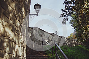 View of the Wall of the Casimir castle of Przemysl city