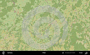 Prum outlined, Germany. Topographic Humanitarian