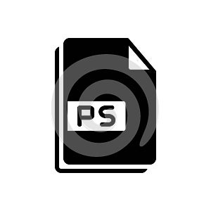 Black solid icon for Ps, folder and binder