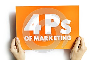 4 Ps of Marketing - foundation model for businesses, historically centered around product, price, place, and promotion, text photo