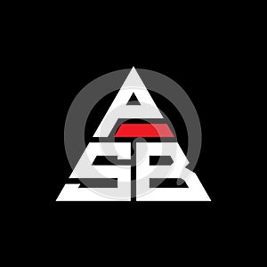 PSB triangle letter logo design with triangle shape. PSB triangle logo design monogram. PSB triangle vector logo template with red