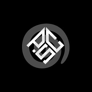 PSC letter logo design on black background. PSC creative initials letter logo concept. PSC letter design photo