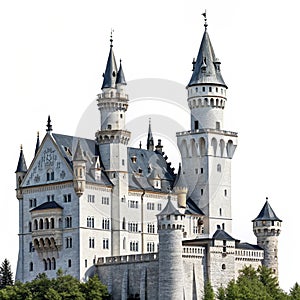 PSD of a castle on a transparent background isolated on white background