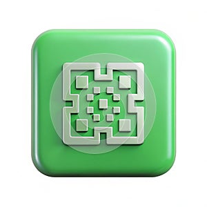 PSD 3D rendering payment QR code icon