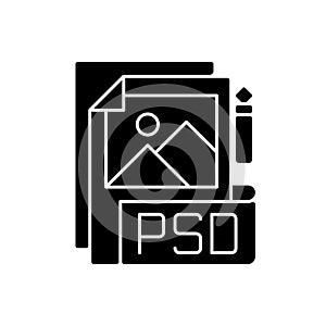PSD file black glyph icon