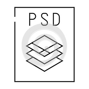 psd file format document line icon vector illustration