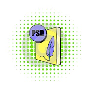 PSD file icon in comics style