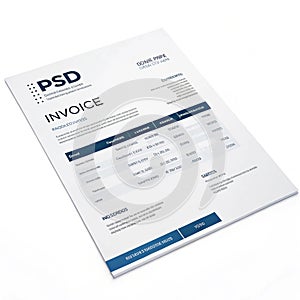 PSD Invoice isolated on white background