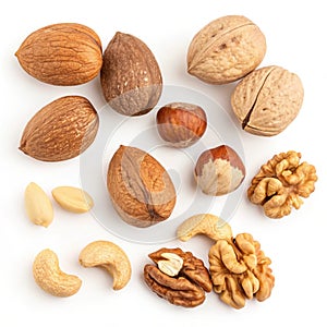 PSD of nuts on a transparent background photo