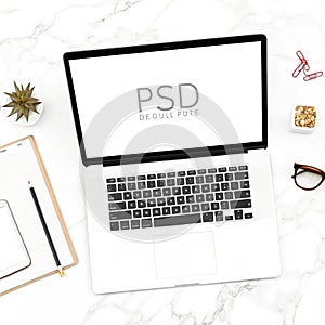 PSD template isolated on white background