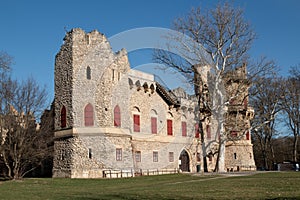 Pseudo-gothic castle Januv hrad, Lednice, Czechia