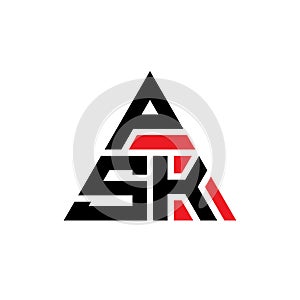 PSK triangle letter logo design with triangle shape. PSK triangle logo design monogram. PSK triangle vector logo template with red