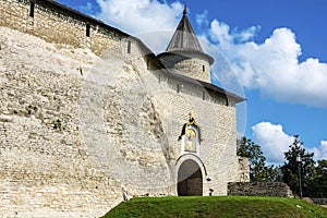 Pskov, the Great gate in the front wall of Pskov Krom