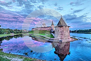 Pskov Kremlin and Ploskaya tower