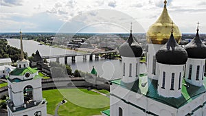 Pskov Kremlin in Russia from above
