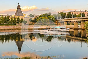 Pskov river Velikaya bridge Olginsky pleasure steamship summer 2016