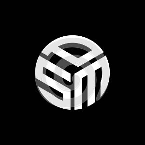 PSM letter logo design on black background. PSM creative initials letter logo concept. PSM letter design