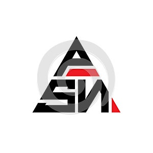 PSN triangle letter logo design with triangle shape. PSN triangle logo design monogram. PSN triangle vector logo template with red