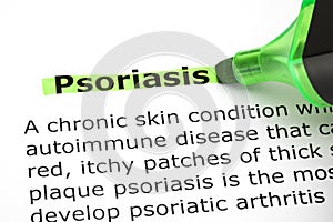 Psoriasis Highlighted With Green Marker