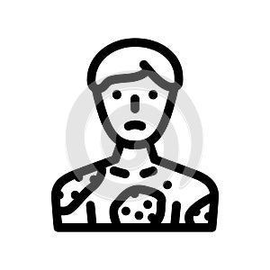 psoriasis skin illness line icon vector illustration