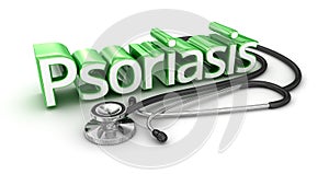 Psoriasis text, 3d Concept