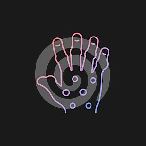Psoriatic arthritis gradient vector icon for dark theme