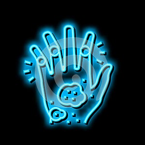 psoriatic arthritis skin health problem neon glow icon illustration