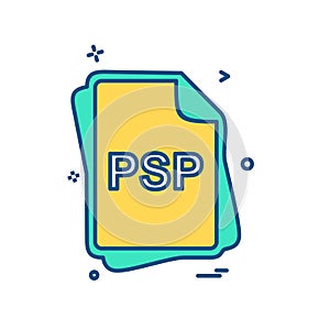 PSP file type icon design vector