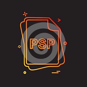 PSP file type icon design vector