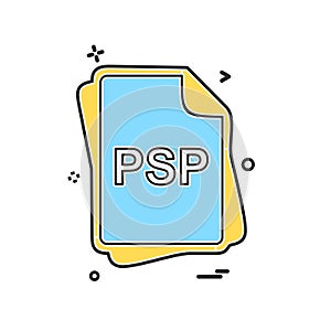 PSP file type icon design vector