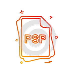 PSP file type icon design vector