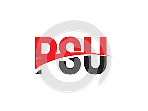 PSU Letter Initial Logo Design Vector Illustration photo