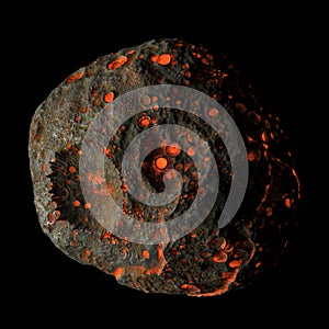 Psyche - Hot asteroid, 3d rendering photo