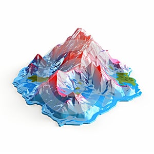 Psychedelic 3d Mountains: Vibrant Cartography And Detailed Miniatures