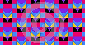 Psychedelic abstract loop background. Modern Animated Geometric pattern or background. 4K resolution geometric motion