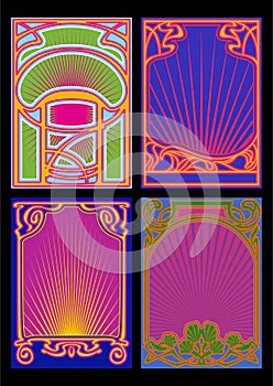 Psychedelic Art Nouveau Frame Set