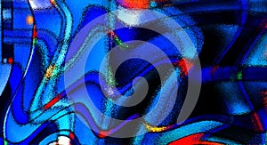 Psychedelic background with blue colors pattern