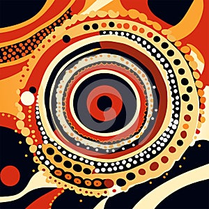 Psychedelic background with circles and dots in a retro style. Vector . AI Generated
