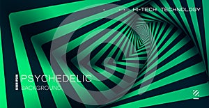 Psychedelic background. Optical illusion