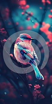 Psychedelic Bird Wallpaper: Realistic Light And Color With Soft Focus Lens