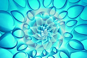 Psychedelic blue flower abstract