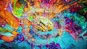 Psychedelic Brain in Vivid Colors