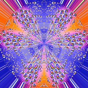 Psychedelic caleidoscope mandala design elements. Abstract background with colorful gradient colors. Macro bright multicolored