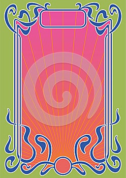 Psychedelic Color Art Nouveau Frame