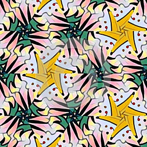 Psychedelic Colored Geometric Seamless pattern And Awesome Background