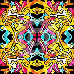 Psychedelic colored graffiti pattern vector illustration